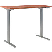 Interion® Electric Height Adjustable Standing Desk, 48"W x 24"D, Cherry W/ Gray Base