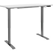 Interion® Electric Height Adjustable Standing Desk, 60"W x 30"D, White W/ Gray Base