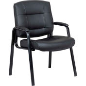 Interion&#174; Antimicrobial Leather Guest Chair, Black