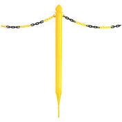 Global Industrial™ Pedestrian Barrier Chain Type Post Non-Reflective With Ground Stake - Pkg Qty 6