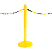 Global Industrial™ Pedestrian Barrier Chain Type Post Non-Reflective With Base - Pkg Qty 6
