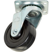 Medium Duty Swivel Plate Caster 3-1/2" Soft Rubber Wheel 200 Lb. Capacity