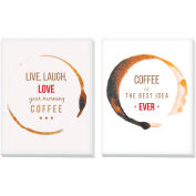 Advantus® Canvas Motivational Print, 11"W x 14"H Breakroom Coffee, Set of 2
