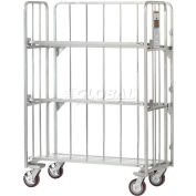 Global Industrial® Folding Truck w/Slat Shelves, 2000 lb. Capacity, 48"L x 26"W x 68"H, Silver