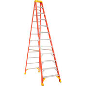 Werner 12' Fiberglass Step Ladder w/ Plastic Tool Tray 300 lb. Cap - 6212