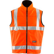 RefrigiWear HiVis Reversible Softshell Vest, Orange/Black, Class 2, 20° Comfort Rating, 5XL