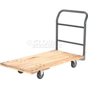Global Industrial Hardwood Deck Platform Truck 48 x 24 1000 Lb. Cap. 5" Polyurethane Casters