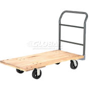 Global Industrial™ Hardwood Deck Platform Truck 48 x 24 2000 Lb. Capacity 6" Rubber Casters