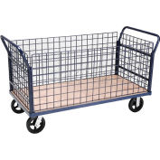 Global Industrial™ Euro Truck With 4 Wire Sides & Wood Deck 60 x 30 2400 Lb. Capacity