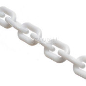 Global Industrial Plastic Chain Barrier, 1-1/2"x50'L, White