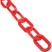 Global Industrial™ Plastic Chain Barrier, 2"x50'L, Red