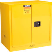 Global Industrial Flammable Cabinet, Manual Close Double Door, 24 Gallon, 43"Wx12"Dx44"H