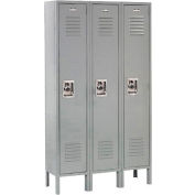 Global Industrial™ Infinity® Single Tier 3 Door Locker, 12"Wx18"Dx72"H, Gray, Assembled