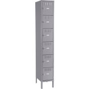 Tennsco Box Locker BS6-121212-1-MGY - Six Tier w/Legs 1 Wide 12x12x12 Assembled, Medium Grey