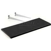 Global Industrial™ Slatwall Shelf 48 X 15 Black Plastic With 3 Brackets - Pkg Qty 4