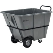 Global Industrial Heavy Duty Plastic Tilt Truck, 1/2 Cu. Yd. Cap, 1400 Lbs. Cap, Gray