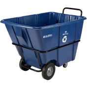 Global Industrial Heavy Duty Plastic Recycling Tilt Truck, 1/2 Cu.Yd. 1400 Lbs. Cap, Blue