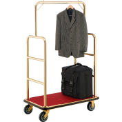 Global Industrial Bellman Cart With Straight Uprights, 6" Casters, Gold Stainless Steel