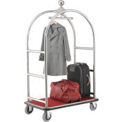 Global Industrial Bellman Cart With Curved Uprights, 6" Casters, Silver Stainless Steel