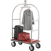 Global Industrial™ Bellman Cart With Curved Uprights, 8" Casters, Silver Stainless Steel