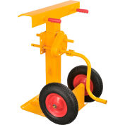 Global Industrial, Hand Crank Trailer Stand, Semi-Pneumatic Wheels, 100,000 Lb. Static Cap.