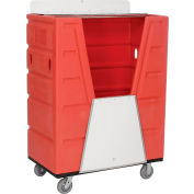 Global Industrial Hopper Front Plastic Security Bulk Truck, 43 Cu. Ft., Red