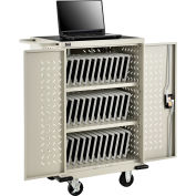 Global Industrial&#153; Mobile Storage & Charging Cart for 36 iPads & Tablets, Putty, Unassembled