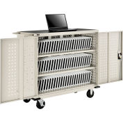 Global Industrial™ Mobile Storage & Charging Cart for 75 iPads & Tablets, Putty, Assembled