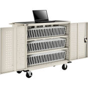 Global Industrial Mobile Storage & Charging Cart for 75 iPads & Tablets, Putty, Assembled