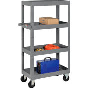 Global Industrial® Steel Shelf Truck w/4 Shelves, 800 lb. Capacity, 30"L x 16"W x 60"H