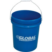 Global Industrial™ 5 Gallon Open Head Plastic Pail with Steel Handle - Blue