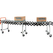 Global Industrial Portable Flexible & Expandable 2'4"-8'11" Conveyor Steel Skate Wheels - 14"W