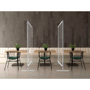 Global Industrial™ Floor Standing Portable Clear Divider Safety Partition, 5'W x 5'H