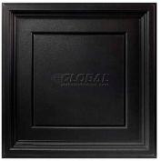 Genesis Designer Icon Coffer PVC Ceiling Tile 753-07, 2'L X 2'W, Satin Black - 12/Case