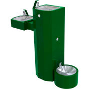 Murdock GSM55-PF Barrier Free Bi-Level Pedestal Mounted Outdoor Drinking Fountains W/ Pet Fountain