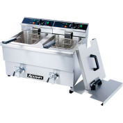 Adcraft DF-12L/2 - Countertop Fryer w/Faucet, Electric, Double Tank, 208/240V