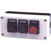 Advance Controls 104553, 3 Hole, Flush Ext, Forward Reverse Stop 22mm Non Metal Push Button Station