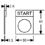 Advance Controls 104565, Off/On 22mm Non Metallic Legend Plate, Silver Lettering/Black Bkgrnd