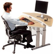 Equity™ Height Adjustable Bi-Level Corner Computer Workstation - Maple