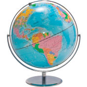 Advantus® 12" World Globe w/ Blue Oceans, Raised Relief, Silver, Semi-Meridian