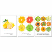 Advantus® Canvas Motivational Print, 11"W x 14"H Breakroom Fruit, Set of 3