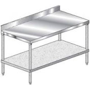 Aero Manufacturing 1TGB-3684 14 Ga. Workbench Stainless Steel - 10" Backsplash & Undershelf 84 x 36