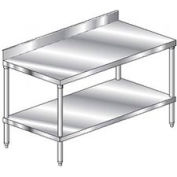 Aero Manufacturing 1TSB-3024 14 Ga. Workbench - Stainless Steel 10" Backsplash & Undershelf 24 x 30