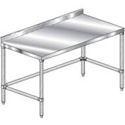 Aero Manufacturing 2TGSX-36144 14 Ga. Workbench 304 Stainless 2-3/4" Backsplash & Galv Legs 144 x 36
