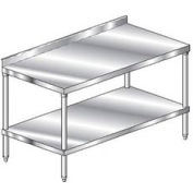 Aero Manufacturing 2TSS-36144 14 Ga. Workbench 304 Stainless 2-3/4" Backsplash & Undershelf 144 x 36