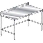 Aero Manufacturing 3TGBX-30132 16 Ga. Workbench Stainless Steel 4" Backsplash & Galv. Legs 132 x 30