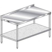 Aero Manufacturing 4TGS-30108 16 Ga Workbench 430 Stainless - 2-3/4" Backsplash & Galv Shelf 108x30