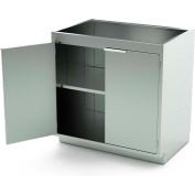 AERO Stainless Steel Base Cabinet BC-1201, 2 Hinged Doors, 1 Shelf, 36"W x 21"D x 36"H