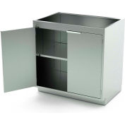 AERO Stainless Steel Base Cabinet BC-1203, 2 Hinged Doors, 1 Shelf, 48"W x 21"D x 36"H