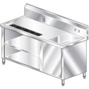 Aero Manufacturing BVT-72 14 Gauge Beverage Table 304 Stainless Steel - Right Sink 72"W x 30"D